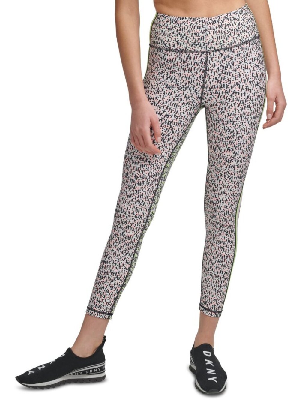 DKNY Womens Printed Side-Striped Leggings